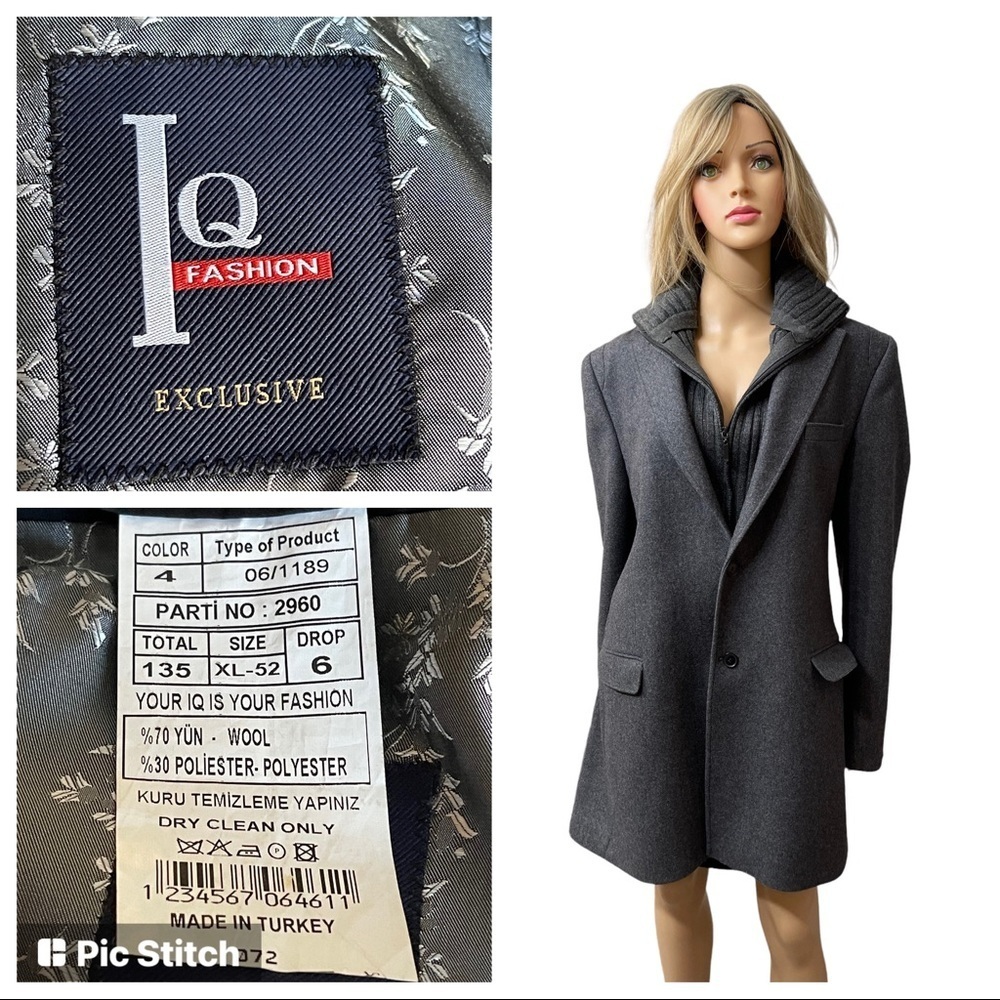 LQ fashion exclusive academia wool blazer/coat grey size XL-52